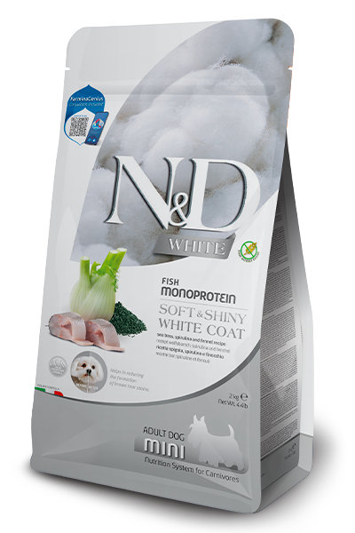 Farmina N&D White Mini Cane Adulto Spigola Spirulina Finocchio 5 kg Farmina N&D White Mini Cane Adulto Spigola Spirulina Finocchio 5 kg